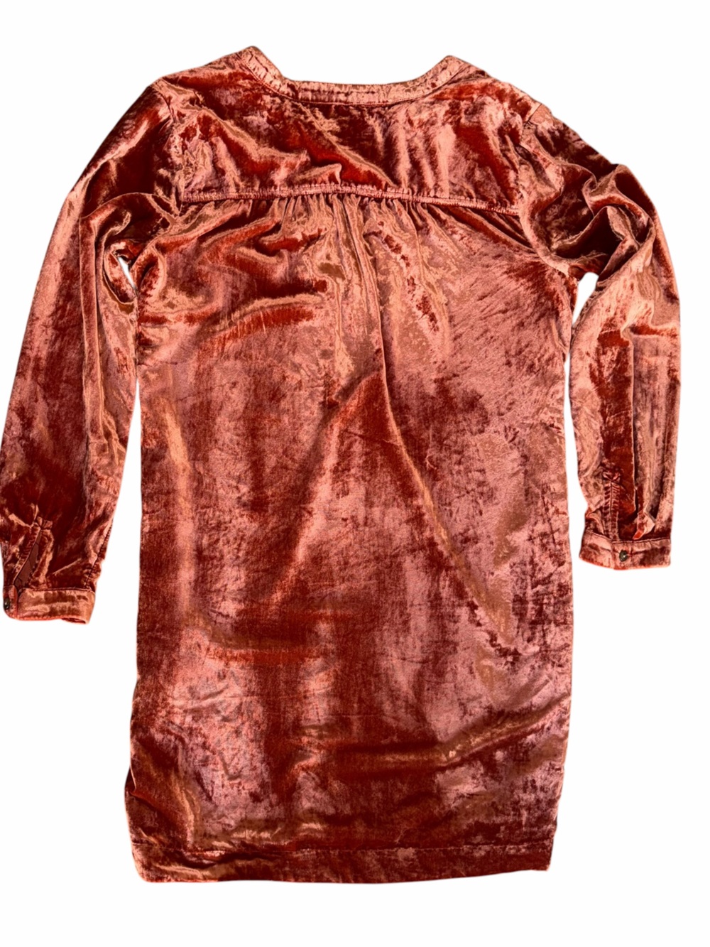 Anthropologie Melody Velvet Tunic Dress in Cinnamon Orange Women’s M - Picture 6 of 9